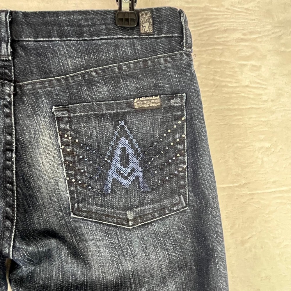 7 For All Mankind A Pocket Jeans Women 29 Dark Wash Flare Denim U130C459S-359S - Picture 10 of 16